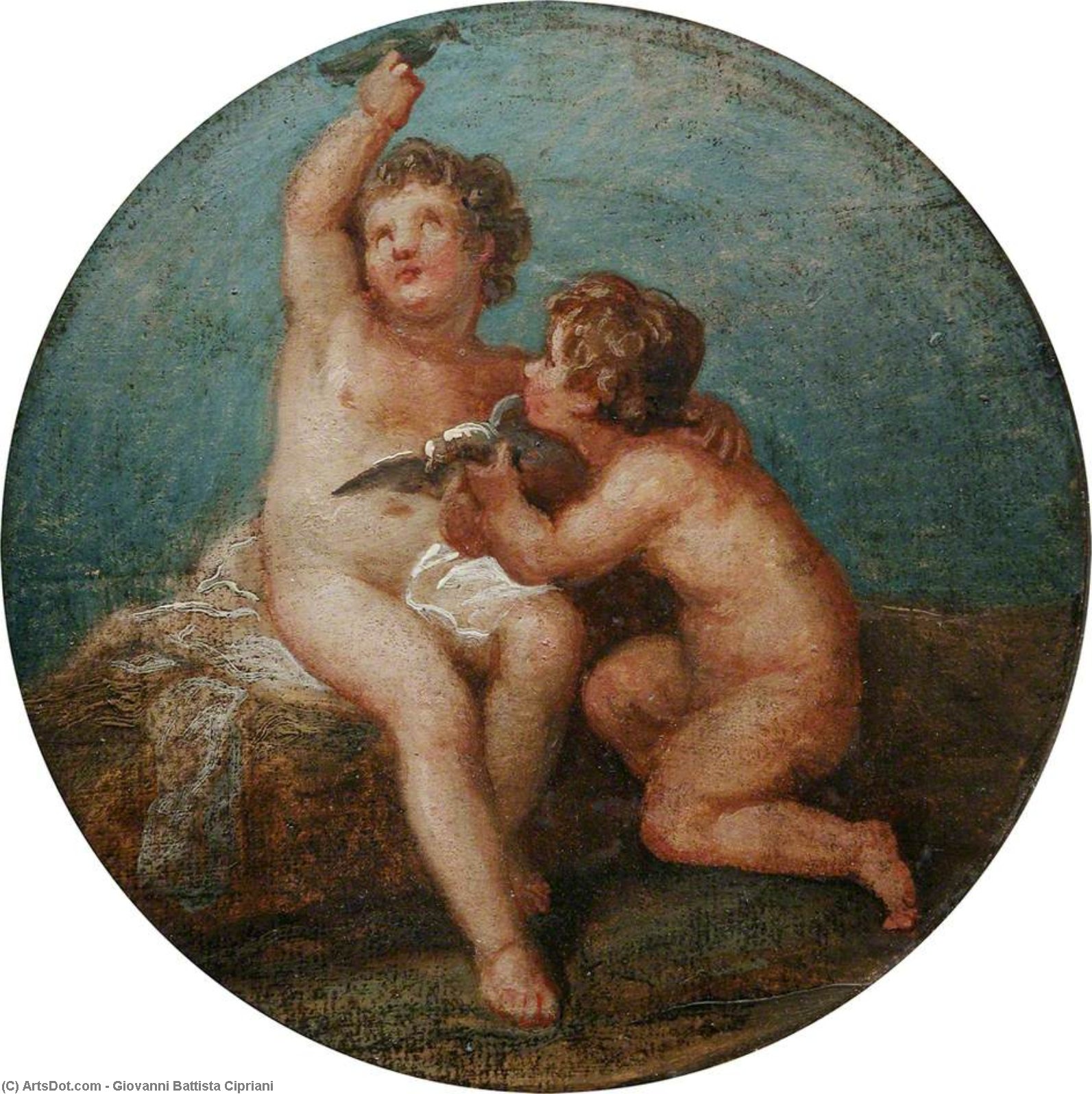 Wikioo.org – L'Enciclopedia delle Belle Arti - Pittura, Opere di Giovanni Battista Cipriani - Due putti