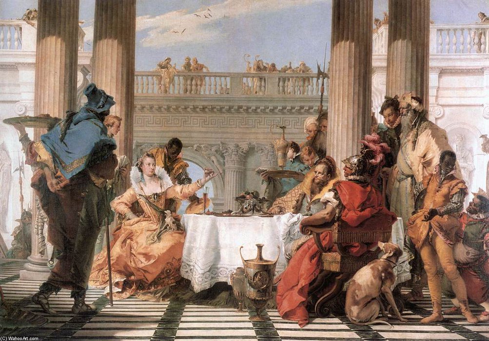 Wikioo.org – La Enciclopedia de las Bellas Artes - Pintura, Obras de arte de Giovanni Battista Fontana - El banquete de Cleopatra
