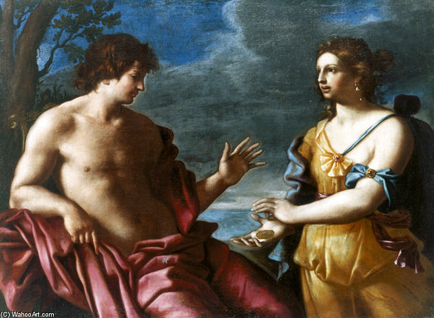 Wikioo.org – La Enciclopedia de las Bellas Artes - Pintura, Obras de arte de Giovanni Domenico Cerrini - Apolo E La Sibilla Cumaná