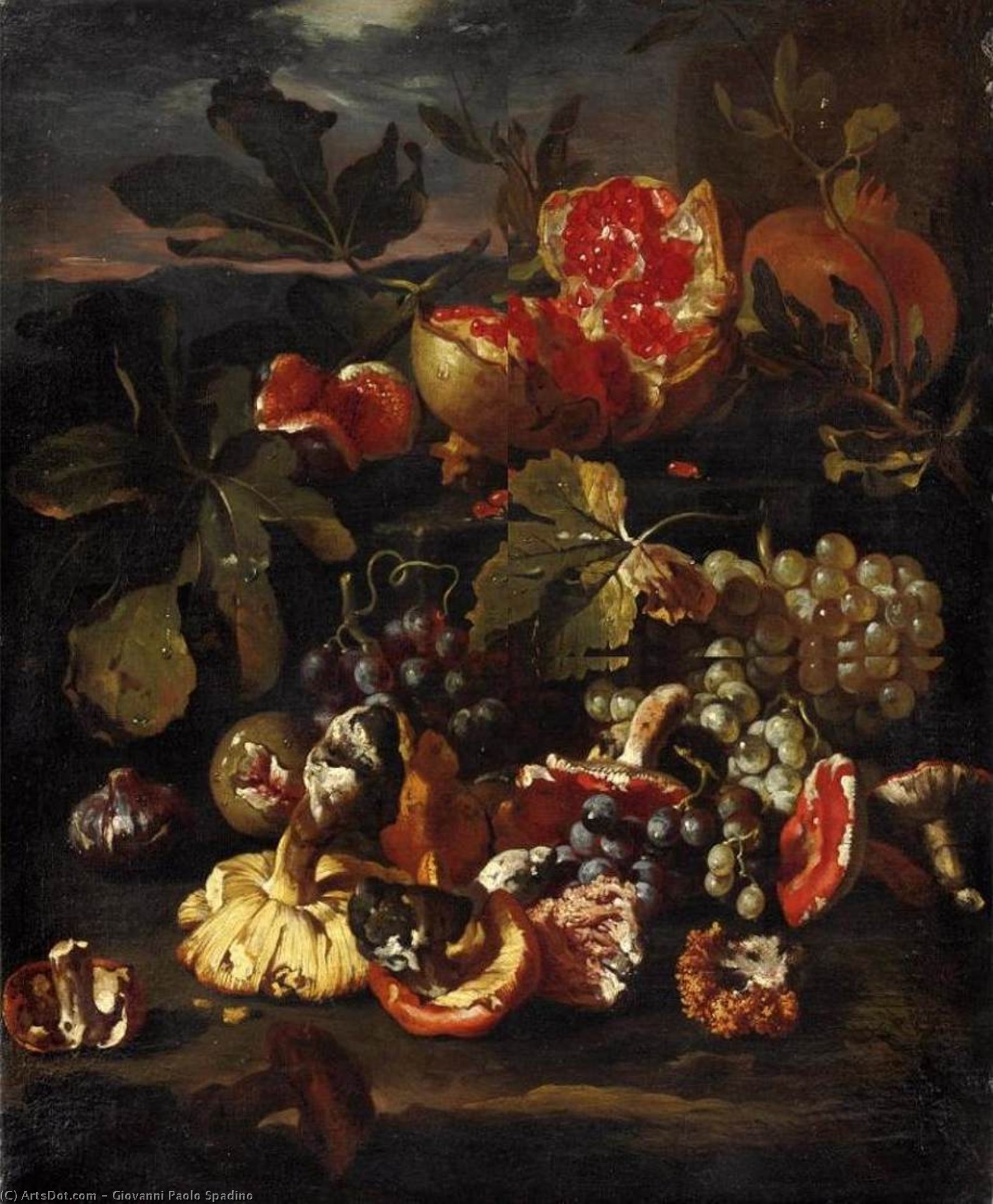 WikiOO.org - 백과 사전 - 회화, 삽화 Giovanni Paolo Spadino - Still-life With Fruit