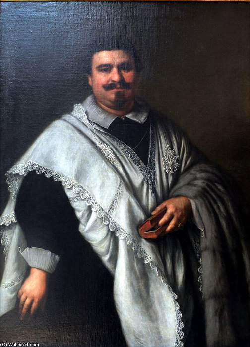 WikiOO.org - Enciclopédia das Belas Artes - Pintura, Arte por Girolamo Forabosco - Portrait Of A Canon