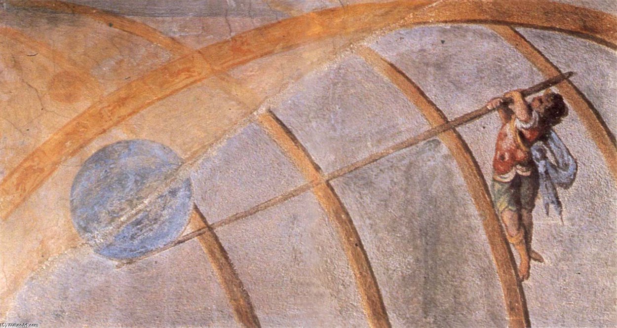 Wikioo.org – La Enciclopedia de las Bellas Artes - Pintura, Obras de arte de Giulio Parigi - pintura mural Del Archimedes' Levantar ,