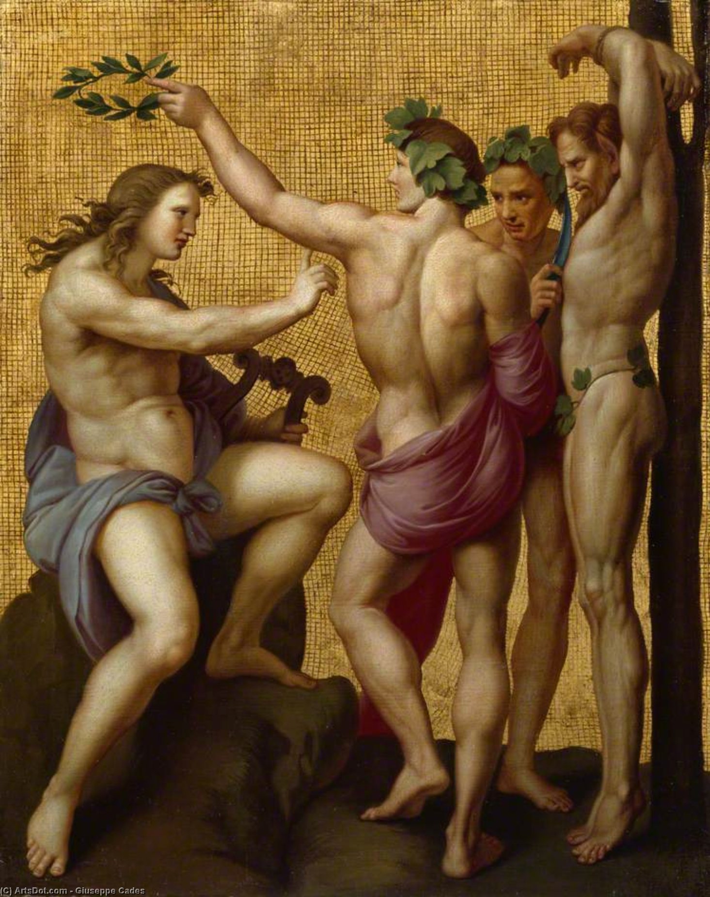Wikioo.org – La Enciclopedia de las Bellas Artes - Pintura, Obras de arte de Giuseppe Cades - Apolo y Marsias