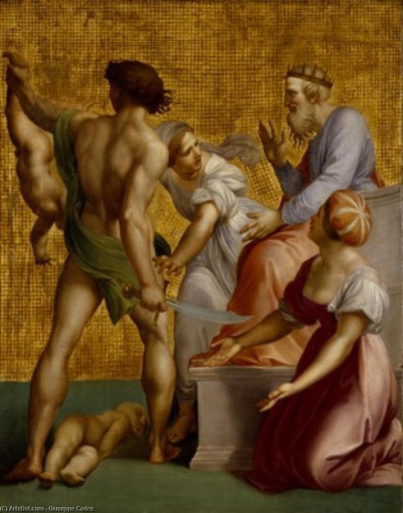 Wikioo.org – L'Enciclopedia delle Belle Arti - Pittura, Opere di Giuseppe Cades - Giudizio di Salomone