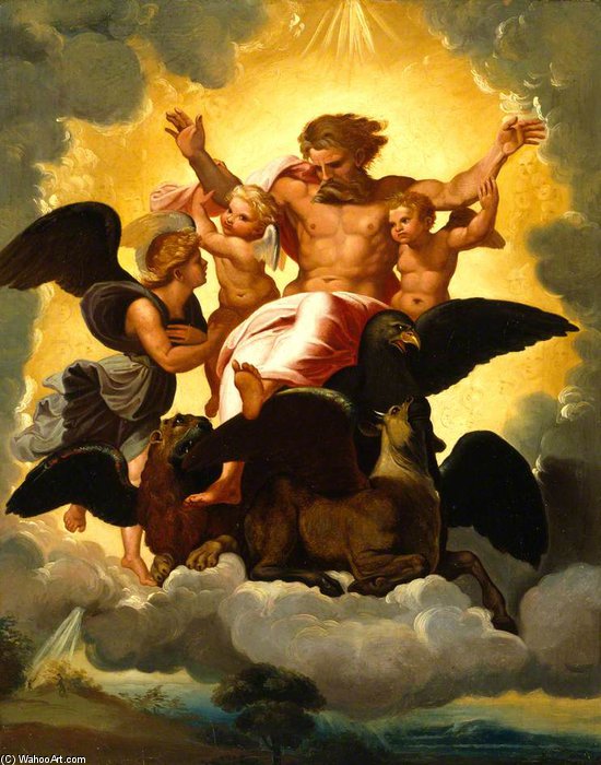 Wikioo.org - The Encyclopedia of Fine Arts - Painting, Artwork by Giuseppe Cades - Vision Of Ezekiel