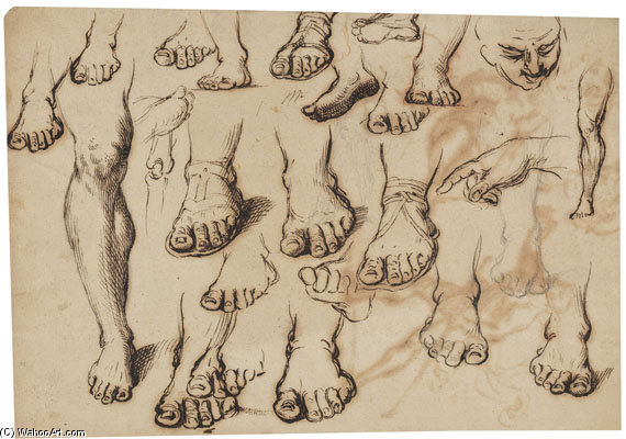 WikiOO.org - 백과 사전 - 회화, 삽화 Giuseppe Passeri - Foot Studies
