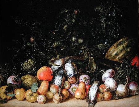 WikiOO.org - 百科事典 - 絵画、アートワーク Gottfried Libalt - 果物のある静物 と  野菜