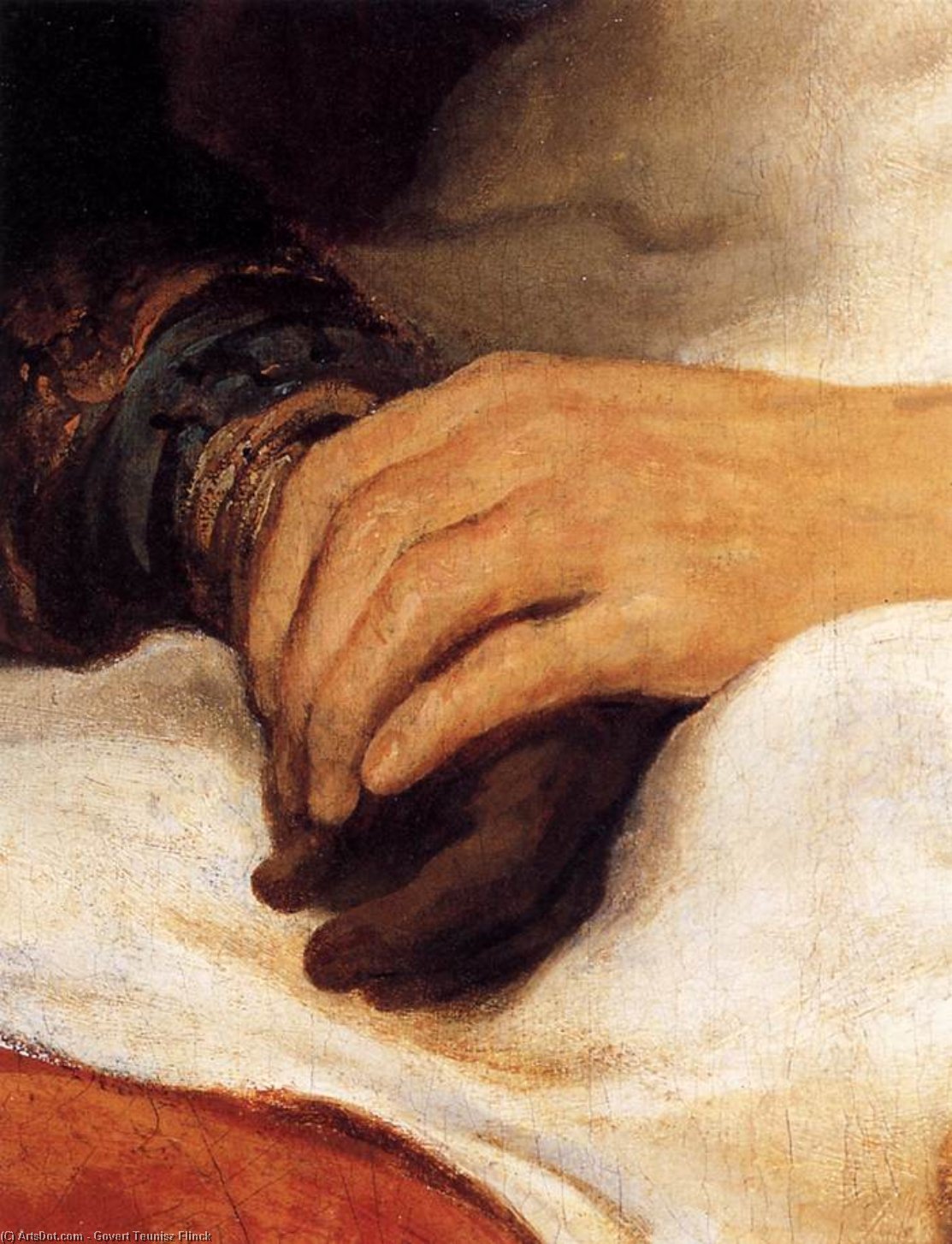 Wikioo.org - The Encyclopedia of Fine Arts - Painting, Artwork by Govert Teunisz Flinck - Isaac Blessing Jacob (detail)