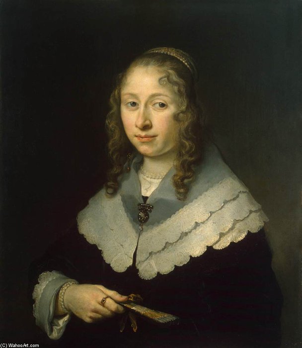 Wikioo.org - The Encyclopedia of Fine Arts - Painting, Artwork by Govert Teunisz Flinck - Portrait Of A Woman