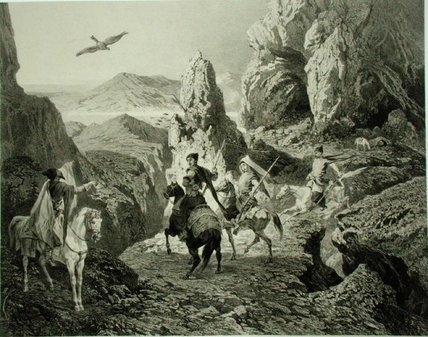 Wikioo.org - Bách khoa toàn thư về mỹ thuật - Vẽ tranh, Tác phẩm nghệ thuật Grigori Grigorevich Gagarin - A Falcon Hunt Near Yerevan