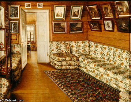Wikioo.org - The Encyclopedia of Fine Arts - Painting, Artwork by Grigori Vasilievich Soroka - Reception Room Of A Manor House