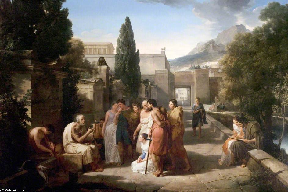 Wikioo.org - The Encyclopedia of Fine Arts - Painting, Artwork by Guillaume Lethière - Homer Singing His Iliad At The Gate Of Athens