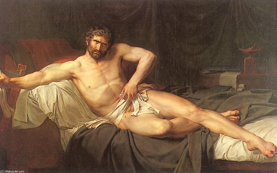 Wikioo.org - The Encyclopedia of Fine Arts - Painting, Artwork by Guillaume Lethière - The Death Of Cato Of Utica