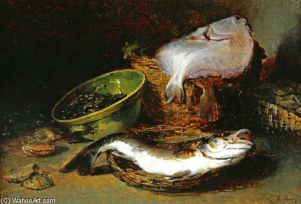 Wikioo.org – La Enciclopedia de las Bellas Artes - Pintura, Obras de arte de Guillaume Romain Fouace - un bonito pescar