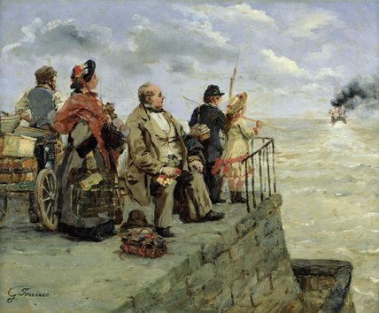 WikiOO.org - Encyclopedia of Fine Arts - Maleri, Artwork Guillaume Romain Fouace - Leaving For Jersey