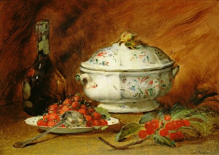 Wikioo.org - The Encyclopedia of Fine Arts - Painting, Artwork by Guillaume Romain Fouace - Still Life With A Soup Tureen