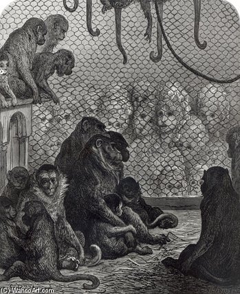 WikiOO.org - Güzel Sanatlar Ansiklopedisi - Resim, Resimler Paul Gustave Doré - 'london' Monkeys
