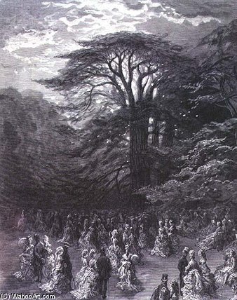 WikiOO.org - Encyclopedia of Fine Arts - Maleri, Artwork Paul Gustave Doré - A Chiswick Fete, From 'london, A Pilgrimage'