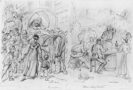 WikiOO.org - Енциклопедия за изящни изкуства - Живопис, Произведения на изкуството Paul Gustave Doré - Album Of The Siege Of Paris, Milk, Ramparts