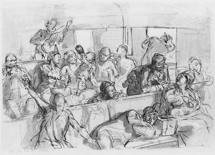 Wikioo.org - Bách khoa toàn thư về mỹ thuật - Vẽ tranh, Tác phẩm nghệ thuật Paul Gustave Doré - Album Of The Siege Of Paris, Third Class Carriage