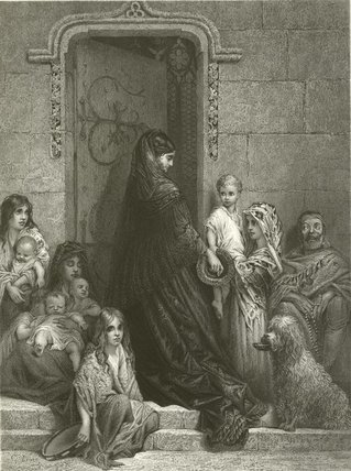 WikiOO.org - Encyclopedia of Fine Arts - Maľba, Artwork Paul Gustave Doré - Alms Giving