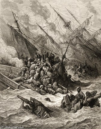 Wikioo.org - The Encyclopedia of Fine Arts - Painting, Artwork by Paul Gustave Doré - Battle Of Lepanto