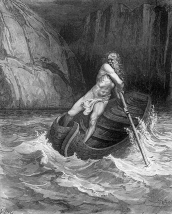 Wikioo.org - The Encyclopedia of Fine Arts - Painting, Artwork by Paul Gustave Doré - Charon, The Ferryman Of Hell