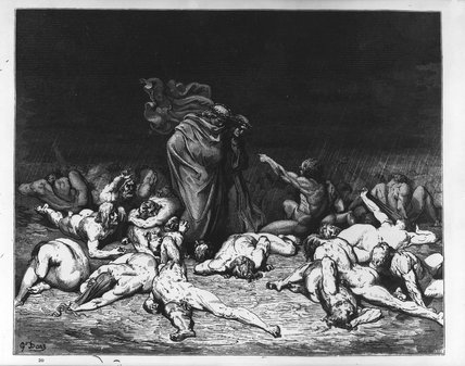 WikiOO.org - 백과 사전 - 회화, 삽화 Paul Gustave Doré - Dante And Virgil In Hell