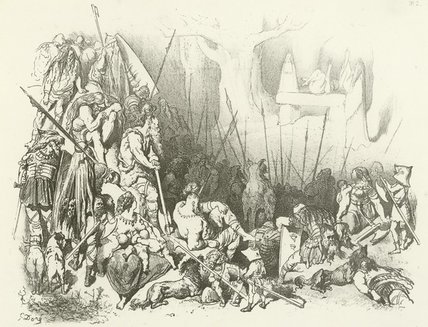 WikiOO.org - Enciklopedija likovnih umjetnosti - Slikarstvo, umjetnička djela Paul Gustave Doré - Druid Worship - A Human Sacrifice
