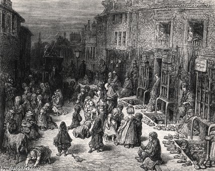 WikiOO.org - Encyclopedia of Fine Arts - Maalaus, taideteos Paul Gustave Doré - Dudley Street, Seven Dials