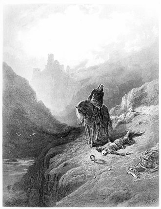 WikiOO.org - Encyclopedia of Fine Arts - Maalaus, taideteos Paul Gustave Doré - King Arthur Discovers The Skeletons Of The Brothers