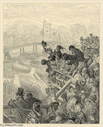 Wikioo.org - The Encyclopedia of Fine Arts - Painting, Artwork by Paul Gustave Doré - Oxford And Cambridge Boat Race