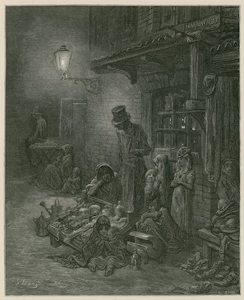 WikiOO.org - Enciklopedija likovnih umjetnosti - Slikarstvo, umjetnička djela Paul Gustave Doré - Slums In London -