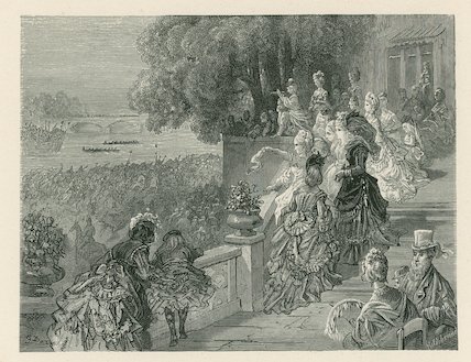 Wikioo.org - The Encyclopedia of Fine Arts - Painting, Artwork by Paul Gustave Doré - Spectators Watching A Boat Race -