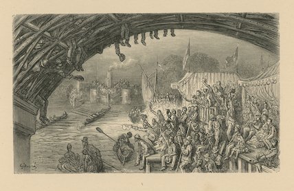 Wikioo.org - The Encyclopedia of Fine Arts - Painting, Artwork by Paul Gustave Doré - Spectators Watching A Boat Race