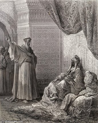 Wikioo.org - The Encyclopedia of Fine Arts - Painting, Artwork by Paul Gustave Doré - St. Francis Of Assisi Endeavours To Convert The Sultan Malek Kamel