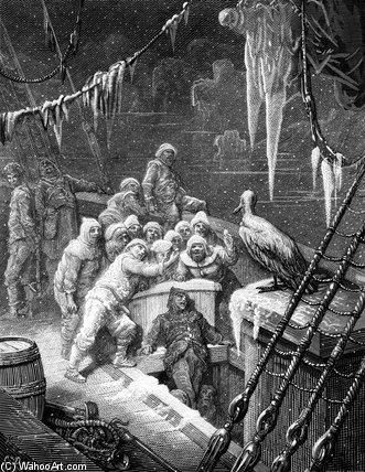 WikiOO.org - Enciklopedija dailės - Tapyba, meno kuriniai Paul Gustave Doré - The Albatross Being Fed By The Sailors On The The Ship Marooned In