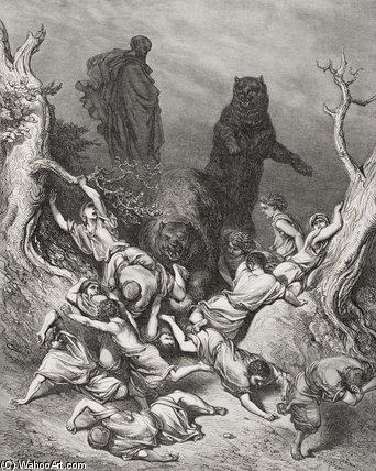 WikiOO.org - Encyclopedia of Fine Arts - Festés, Grafika Paul Gustave Doré - The Children Destroyed By Bears