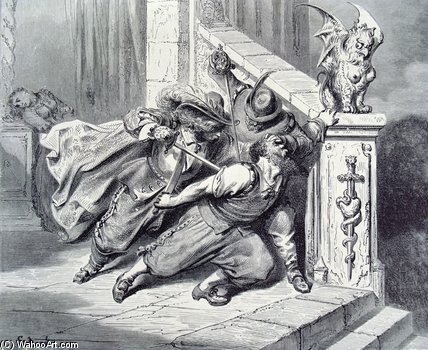 WikiOO.org – 美術百科全書 - 繪畫，作品 Paul Gustave Doré - 作者蓝胡子死亡