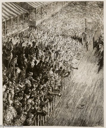 Wikioo.org - The Encyclopedia of Fine Arts - Painting, Artwork by Paul Gustave Doré - The Finishing Line Of The Derby