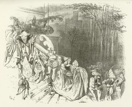 WikiOO.org - Εγκυκλοπαίδεια Καλών Τεχνών - Ζωγραφική, έργα τέχνης Paul Gustave Doré - The Lords And Ladies Of The Castle