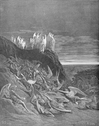 WikiOO.org - Encyclopedia of Fine Arts - Maľba, Artwork Paul Gustave Doré - The War In Heaven