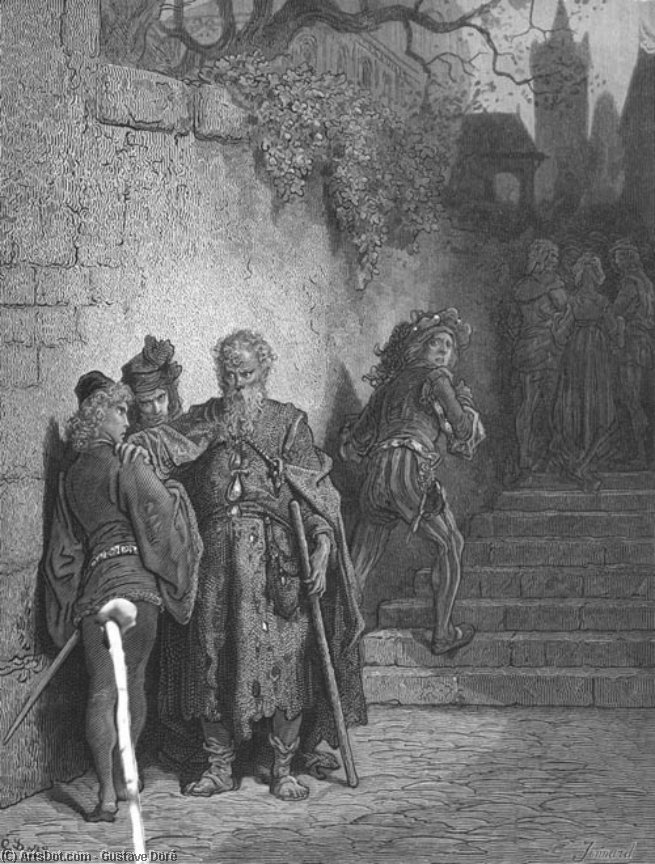 WikiOO.org - Enciclopédia das Belas Artes - Pintura, Arte por Paul Gustave Doré - The Wedding Guest Being Detained By The Ancient Mariner