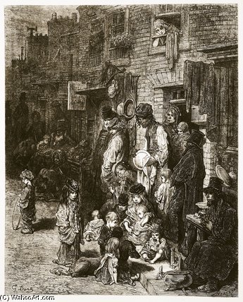 Wikioo.org - สารานุกรมวิจิตรศิลป์ - จิตรกรรม Paul Gustave Doré - Wentworth Street - Whitechapel