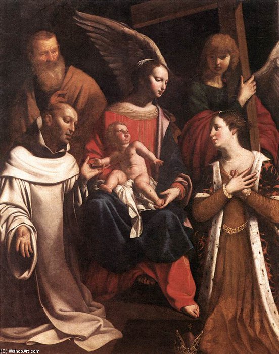 Wikioo.org – L'Enciclopedia delle Belle Arti - Pittura, Opere di Guy François - santo famiglia con san Bruno e san Elisabeth