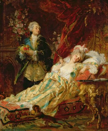 Wikioo.org – L'Enciclopedia delle Belle Arti - Pittura, Opere di Gyula Benczur - Luigi XV e di Madame Dubarry