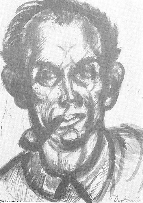 WikiOO.org - Enciklopedija dailės - Tapyba, meno kuriniai Gyula Derkovits - Self-portrait With Pipe