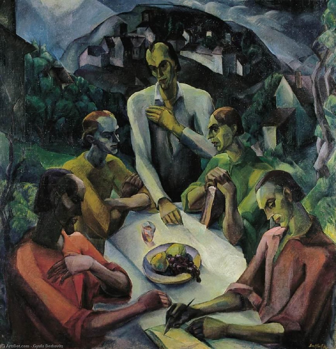 Wikioo.org – La Enciclopedia de las Bellas Artes - Pintura, Obras de arte de Gyula Derkovits - La última cena