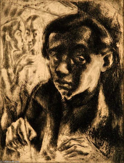 Wikioo.org - สารานุกรมวิจิตรศิลป์ - จิตรกรรม Gyula Hincz - Self-portrait -