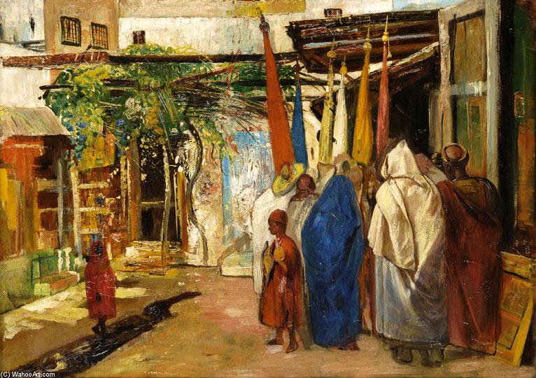 Wikioo.org - The Encyclopedia of Fine Arts - Painting, Artwork by Gyula Tornai - Cairo Street Scene